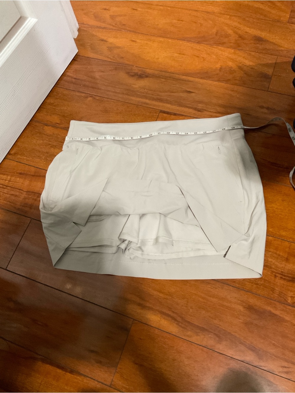 Light Beige Athletic Skort with Built-in Shorts